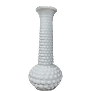 Vintage Brody milk white hobnail glass vase